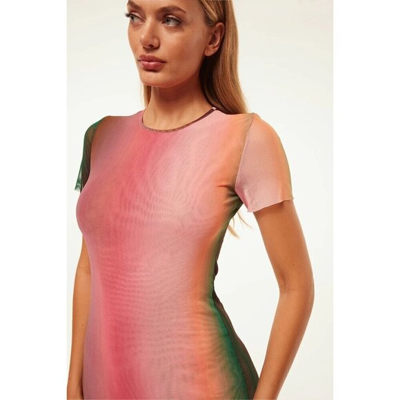 Misa Los Angeles Vanessa Dress in Cali Ombre Medium New as-is Womens Midi Long - Picture 12 of 14